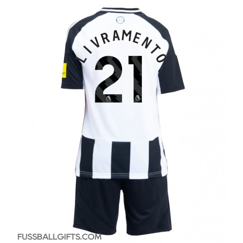 Newcastle United Tino Livramento #21 Fußballbekleidung Heimtrikot Kinder 2024-25 Kurzarm (+ kurze hosen)